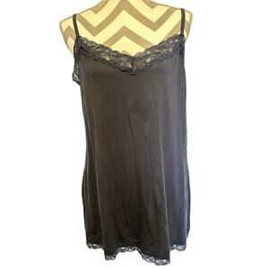 Lane Bryant 14 16 Essential Lace Cami Navy Lace Trim Soft AdjustableY2K